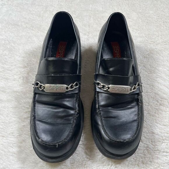 Vintage 90s Esprit Chunky Heeled Loafers - Picture 3 of 6
